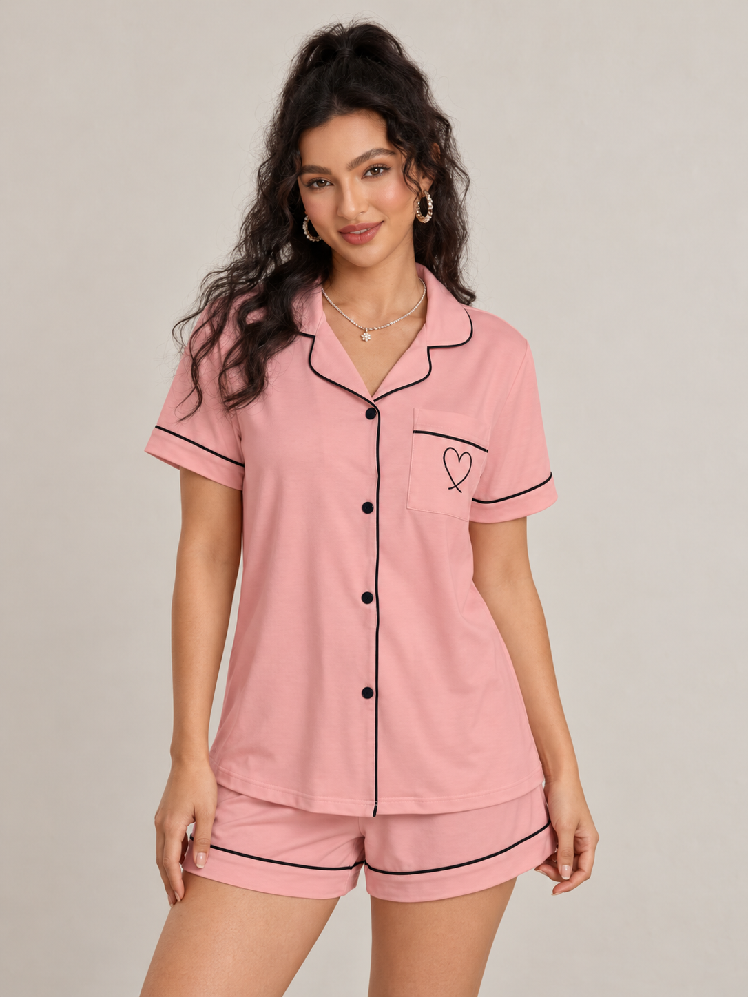 ARIELLE Kurzarm-Pyjama-Set mit Shorts