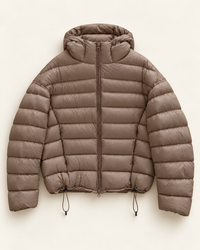 ARIELLE Pufferjacke mit Kapuze – Kaffeebraun