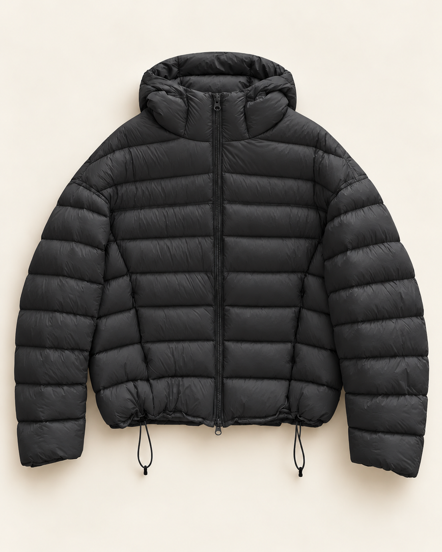 ARIELLE Pufferjacke mit Kapuze – Milchig-Weiß